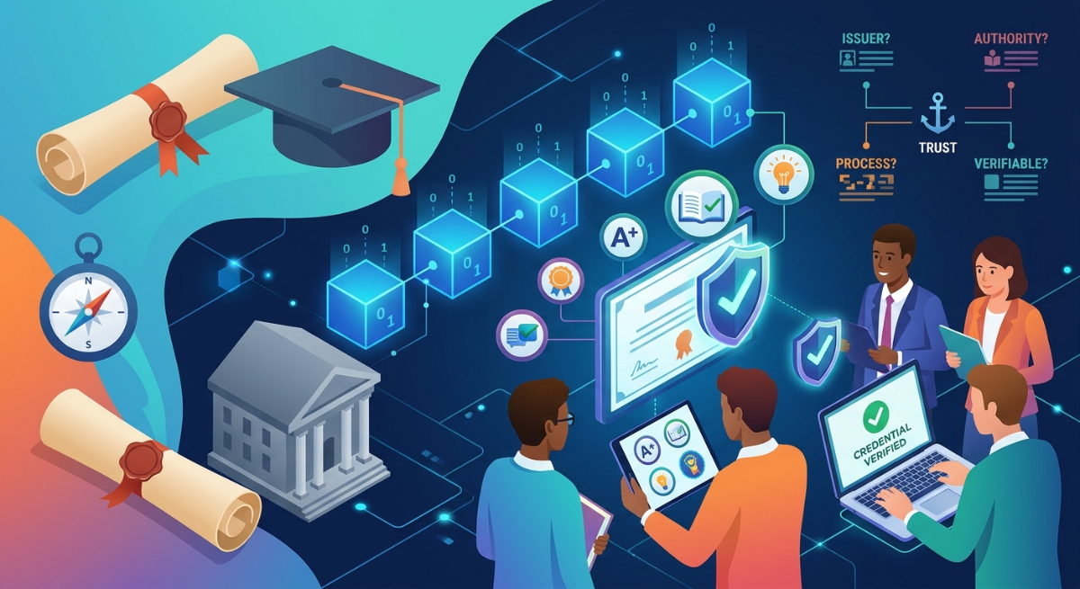 Cover of the article: The Future of Credentials: Digital Badges and Blockchain Diplomas